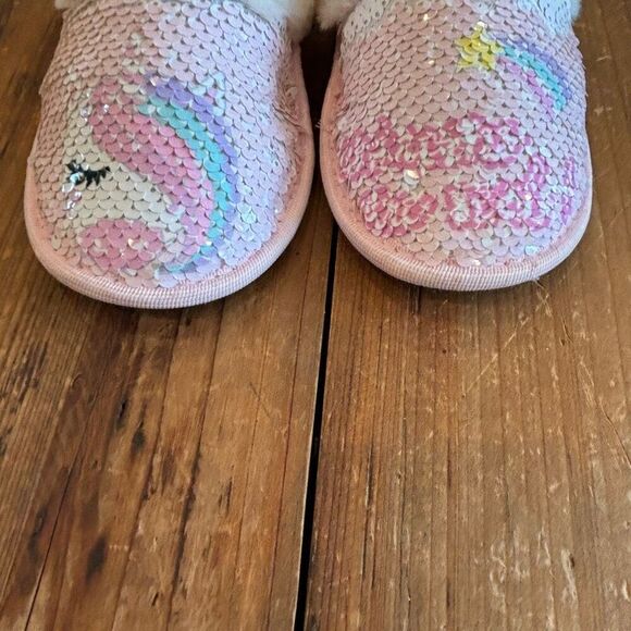 Unicorn Sequin GirlsSlippers Size Small 10-11 - Picture 10 of 13